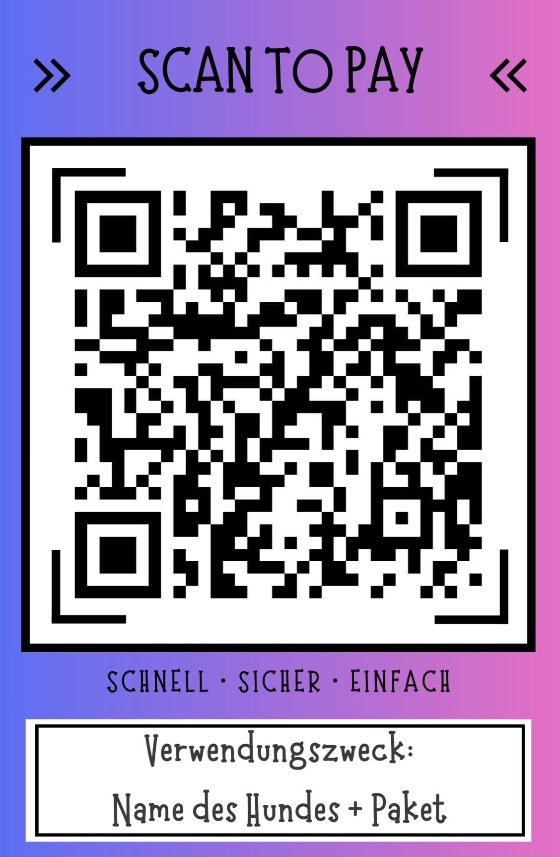 Zahlungs-QR-Code für Fell Duell